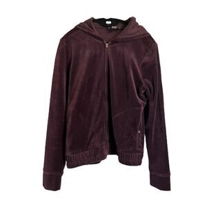 Ann Taylor Loft purple velour hoodie Size Medium